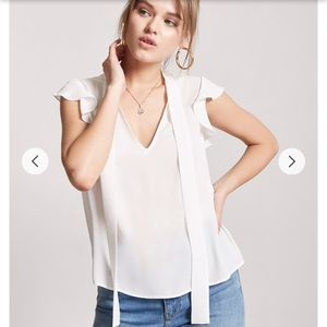 Chiffon flutter sleeve top